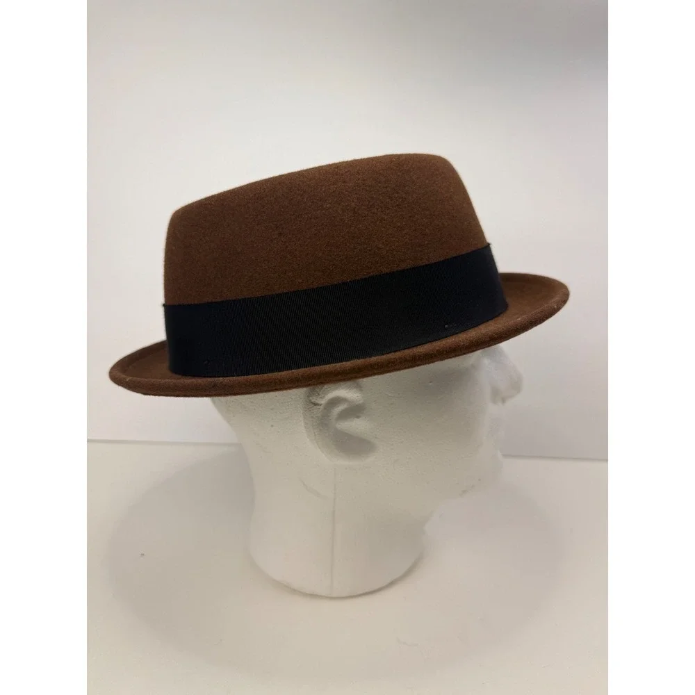Bailey of Hollywood Darron Pork Pie 100% Wool Lite Felt Brown with Black Ribbon